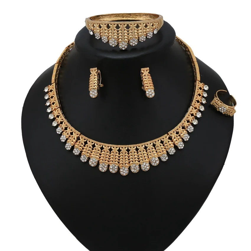 Yulaili Vintage African Jewelry Sets Crystal Choker Necklace Earrings Bangle Ring Bridal Bridesmaid Party Jewelery Set Wholesale
Yulaili Vintage African Jewelry Sets Crystal Choker Necklace Earrings Bangle Ring Bridal Bridesmaid Party Jewelery Set Wholesale
