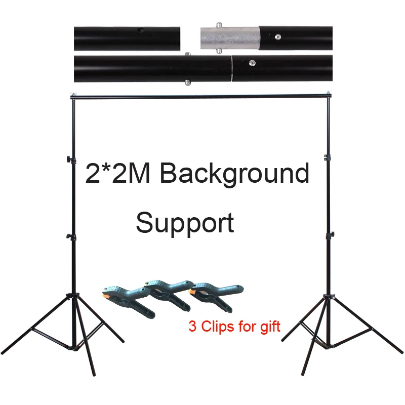 Photo Studio 2*2M Aluminum Background Stand Photo Backdrop Support System Photography Kit with Carry Bag Clamps
Photo Studio 2*2M Aluminum Background Stand Photo Backdrop Support System Photography Kit with Carry Bag Clamps
