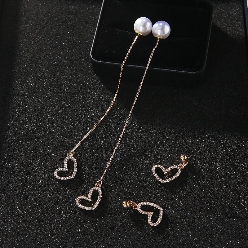 Korea Women Personality Drop Earrings With Heart Micro Set Water Drill Short And Long Exquisite Earring Jewelry Accessories
Korea Women Personality Drop Earrings With Heart Micro Set Water Drill Short And Long Exquisite Earring Jewelry Accessories