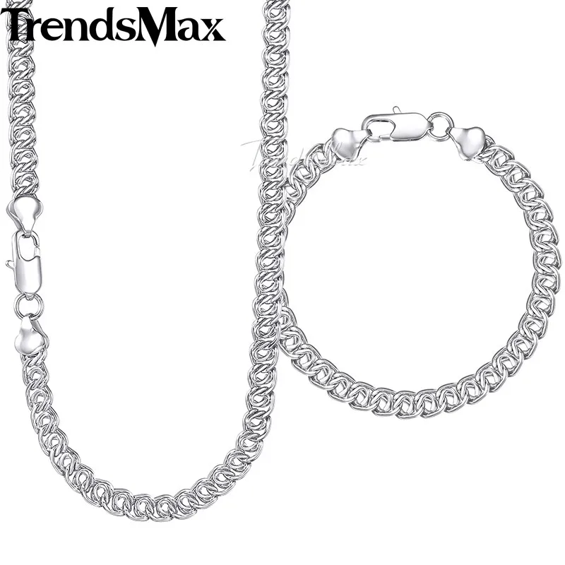 Комплект ювелирных изделий Trendsmax KGS270 для мужчин и женщин ожерелье браслет