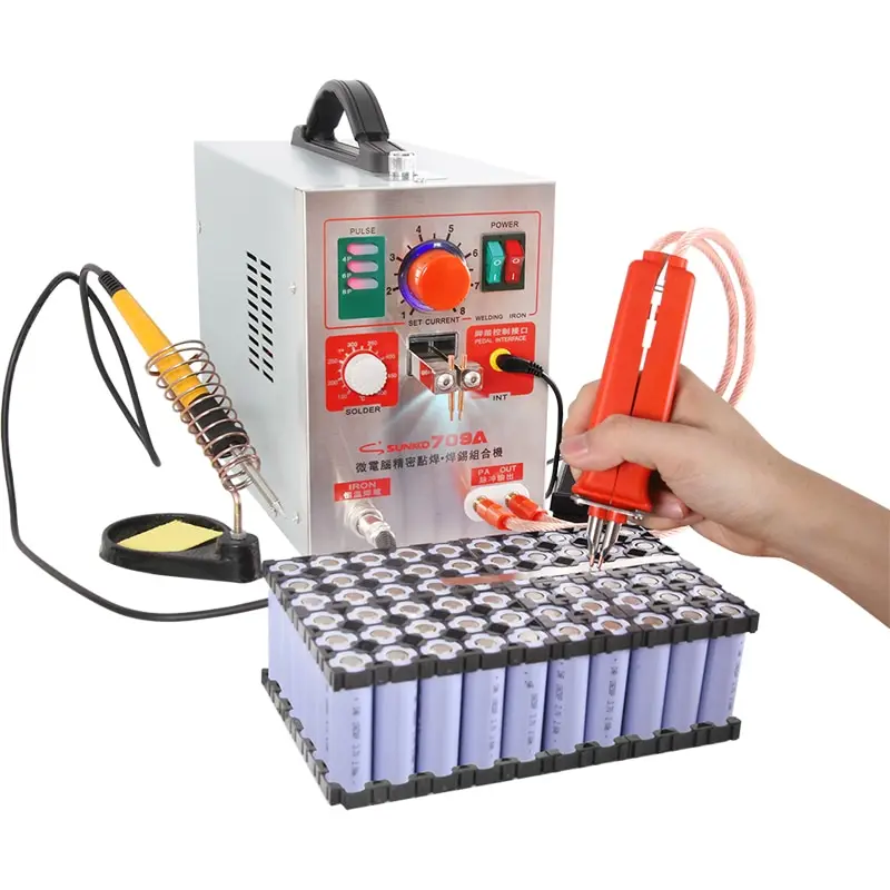 SUNKKO 709A Pulse spot welder 1.9KW LED Pulse lith Battery Spot Welder Spot Welding Machine for 18650 battery pack Spot welding
SUNKKO 709A Pulse spot welder 1.9KW LED Pulse lith Battery Spot Welder Spot Welding Machine for 18650 battery pack Spot welding