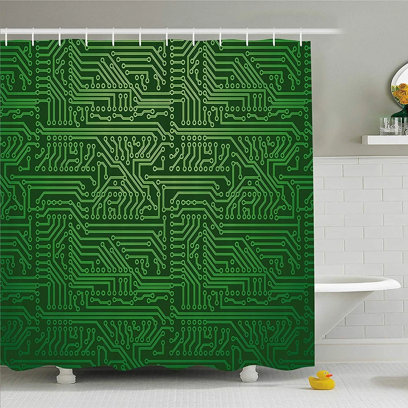 Geek Computer Circuit Board Shower Curtain Funny Green Circuit Board Bathroom Curtain Set Waterproof Polyester Engineer Gifts
Geek Computer Circuit Board Shower Curtain Funny Green Circuit Board Bathroom Curtain Set Waterproof Polyester Engineer Gifts