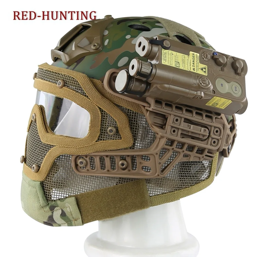 CP Camo Tactical Full Face Cover Protection Mask Helmet with Goggle for PJ Vent Airsoft Paintball WarGame CS Tactical Hunting
CP Camo Tactical Full Face Cover Protection Mask Helmet with Goggle for PJ Vent Airsoft Paintball WarGame CS Tactical Hunting