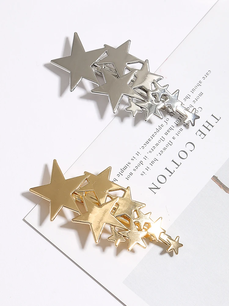 Woman Fashion Metal Stars Spring Clip Girls Temperament Contracted Hair Clip Hair Accessories
Woman Fashion Metal Stars Spring Clip Girls Temperament Contracted Hair Clip Hair Accessories
