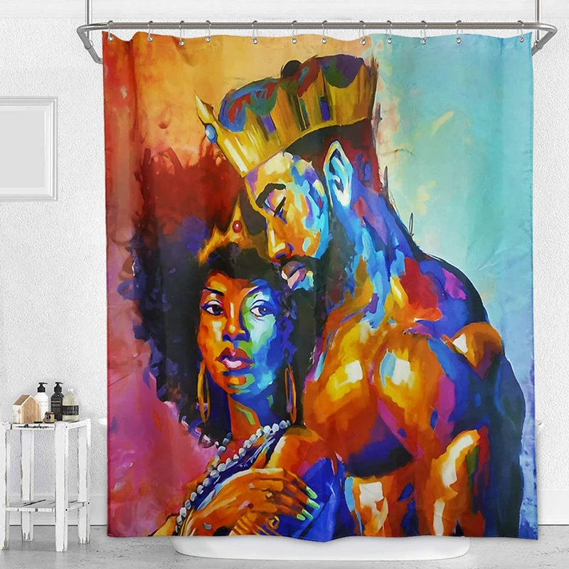 Colorful King African American Lovers Couple Shower Curtain African Art Painting Waterproof Bathroom Curtain Set Accessories
Colorful King African American Lovers Couple Shower Curtain African Art Painting Waterproof Bathroom Curtain Set Accessories