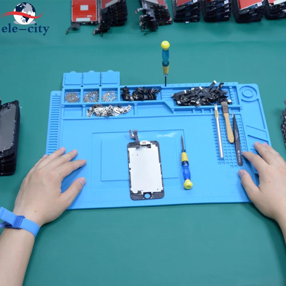 S-160 Heat Insulation Silicone Repairing Pad Mat Desk Maintenance Platform For Repair Station For BGA with Magnetic Section Tool
S-160 Heat Insulation Silicone Repairing Pad Mat Desk Maintenance Platform For Repair Station For BGA with Magnetic Section Tool