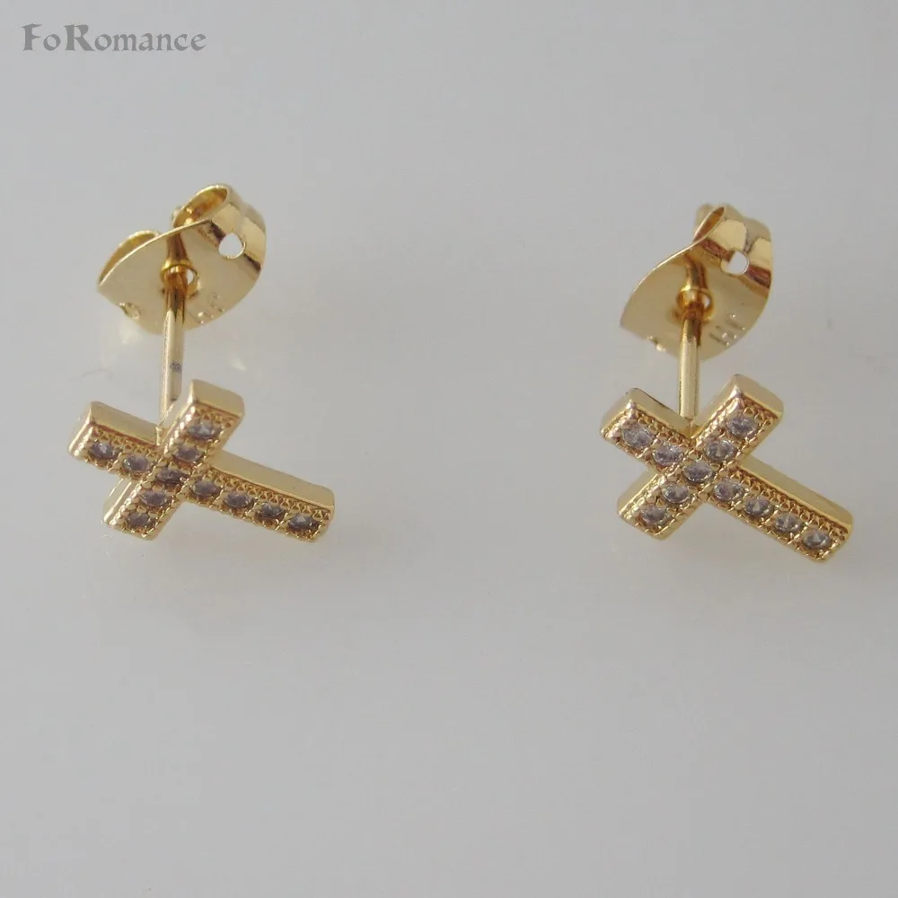 Серьги-гвоздики Foromance /JESUS CROSS 0 39*0 28 дюйма желтое золото два стиля | Украшения и