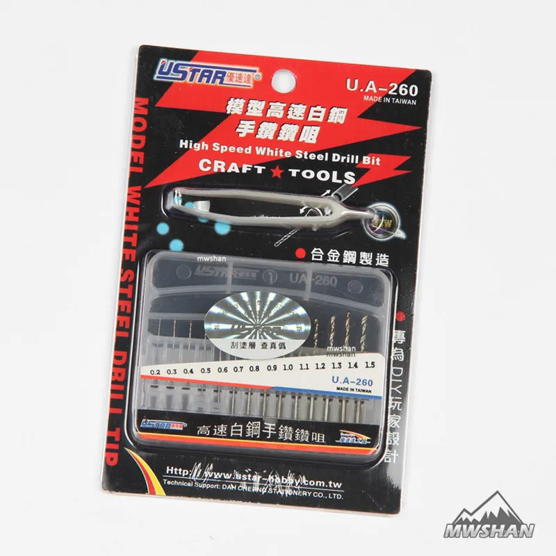 Ustar 90260 Model High Speed White Steel Drill Bit (14Pcs/Set) Hobby Cutting Tools Fine Accessory DIY
Ustar 90260 Model High Speed White Steel Drill Bit (14Pcs/Set) Hobby Cutting Tools Fine Accessory DIY