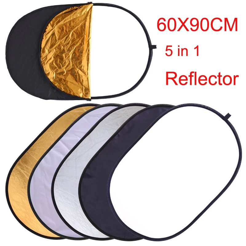 60x90CM 5 IN 1 Collapsible Photography Reflector Photo Studio Photo Oval Reflecotor Photographic Lighting Reflector Drop Ship
60x90CM 5 IN 1 Collapsible Photography Reflector Photo Studio Photo Oval Reflecotor Photographic Lighting Reflector Drop Ship