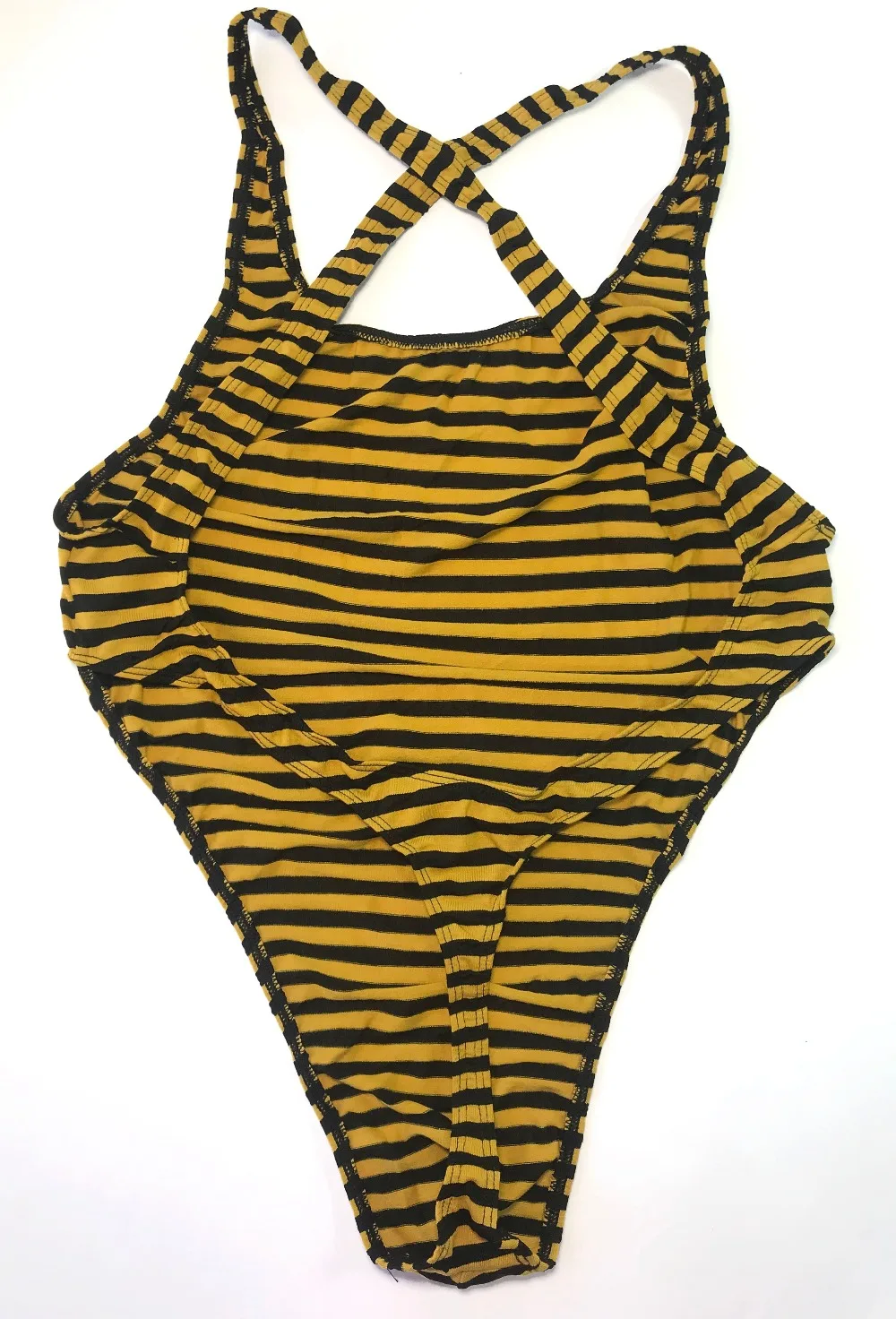 G728CW Mens bodysuit Thong Leotard cotton poly spandex High Cut X Crossing Back | Мужская одежда