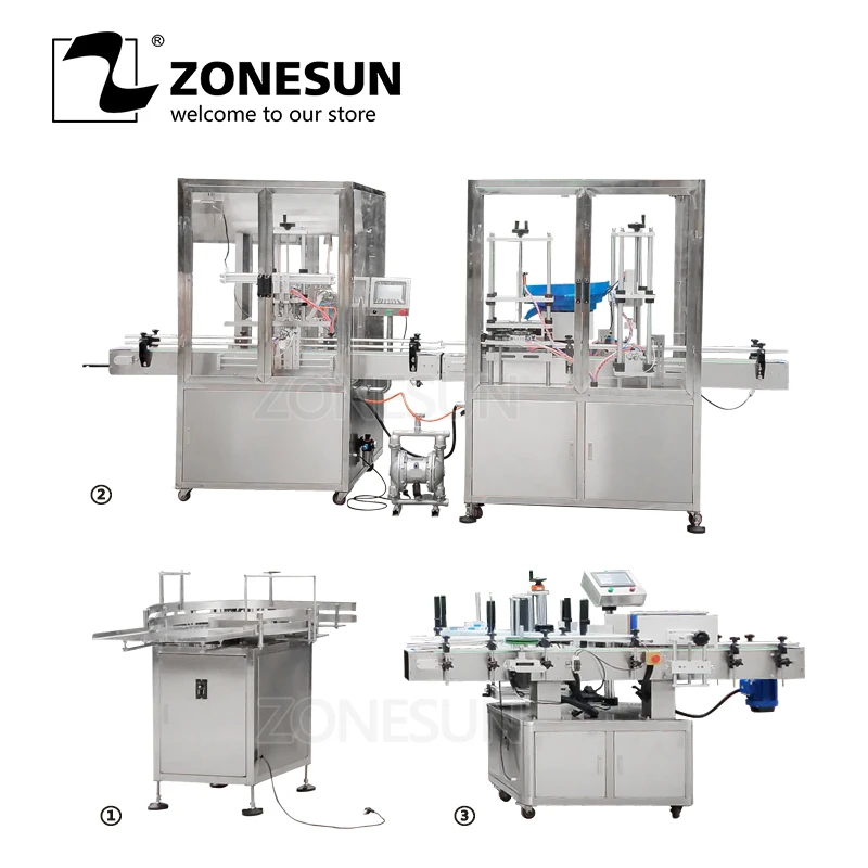 ZONESUN Full Automatic Paste Filling Electric Plastic Glass Perfume Shampoo Nail Polish Bottle Capping Labeling Packing Machine
ZONESUN Full Automatic Paste Filling Electric Plastic Glass Perfume Shampoo Nail Polish Bottle Capping Labeling Packing Machine
