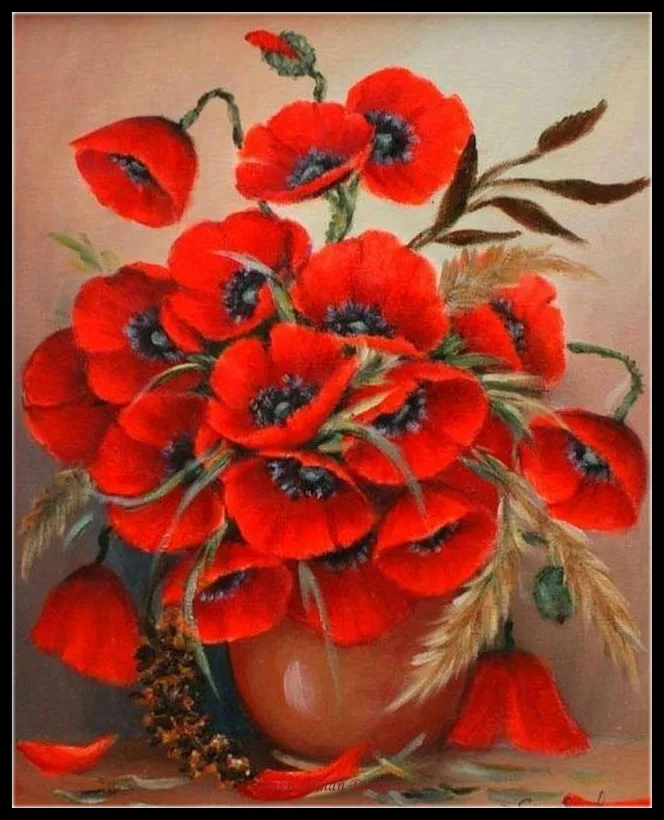 Embroidery Counted Cross Stitch Kits Needlework - Crafts 14 ct DMC Color DIY Arts Handmade Decor - Red Poppies in Neutral Vase
Embroidery Counted Cross Stitch Kits Needlework - Crafts 14 ct DMC Color DIY Arts Handmade Decor - Red Poppies in Neutral Vase