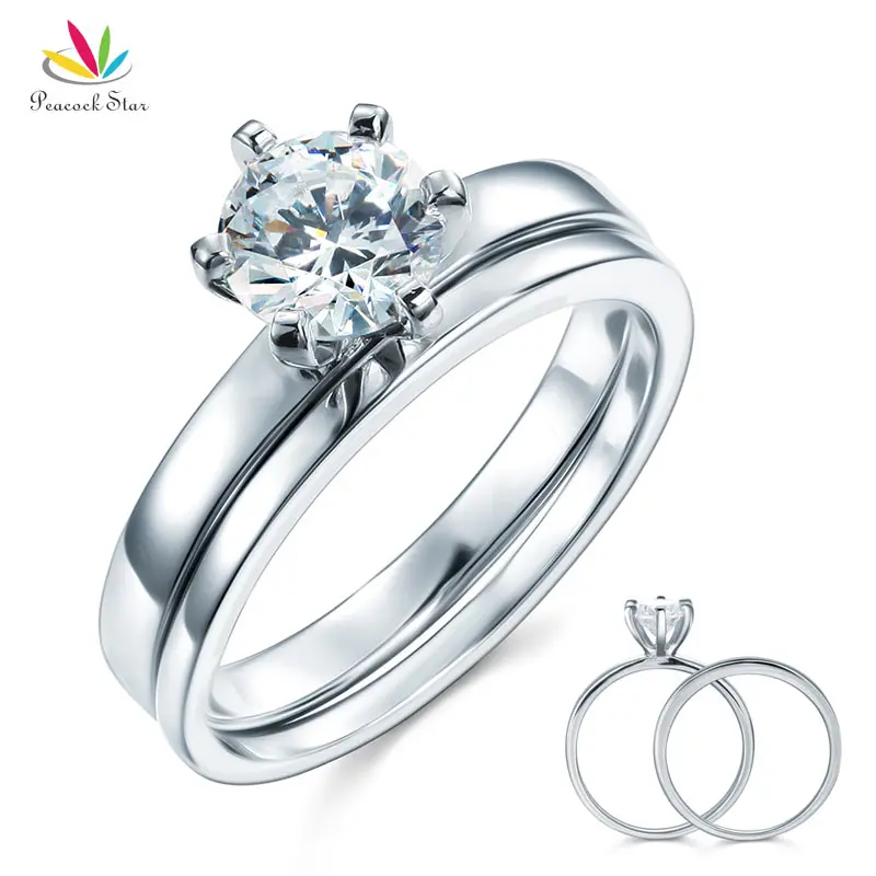 Peacock Star 1.25 Carat Promise Engagement 2-PC Solid Sterling 925 Silver Ring Set Jewelry CFR8031
Peacock Star 1.25 Carat Promise Engagement 2-PC Solid Sterling 925 Silver Ring Set Jewelry CFR8031