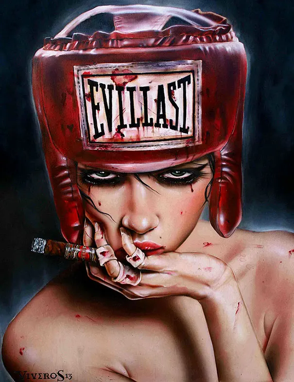 High quality Oil painting Canvas Reproductions IM GONNA KNOCK YOU-OUT by Brian M.Viveros Painting hand painted
High quality Oil painting Canvas Reproductions IM GONNA KNOCK YOU-OUT by Brian M.Viveros Painting hand painted