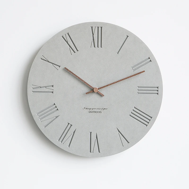 Деревянные часы с бесшумным механизмом 12 дюймов в скандинавском стиле|Настенные