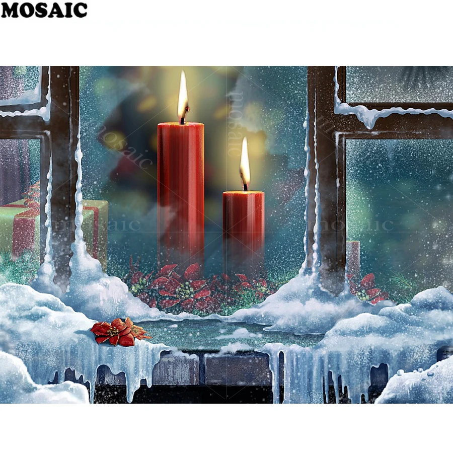 5D DIY Diamond winter/snow window/Christmas/New Year/red candle Diamond Painting Cross Stitch Square Drill Mosaic embroidery
5D DIY Diamond winter/snow window/Christmas/New Year/red candle Diamond Painting Cross Stitch Square Drill Mosaic embroidery