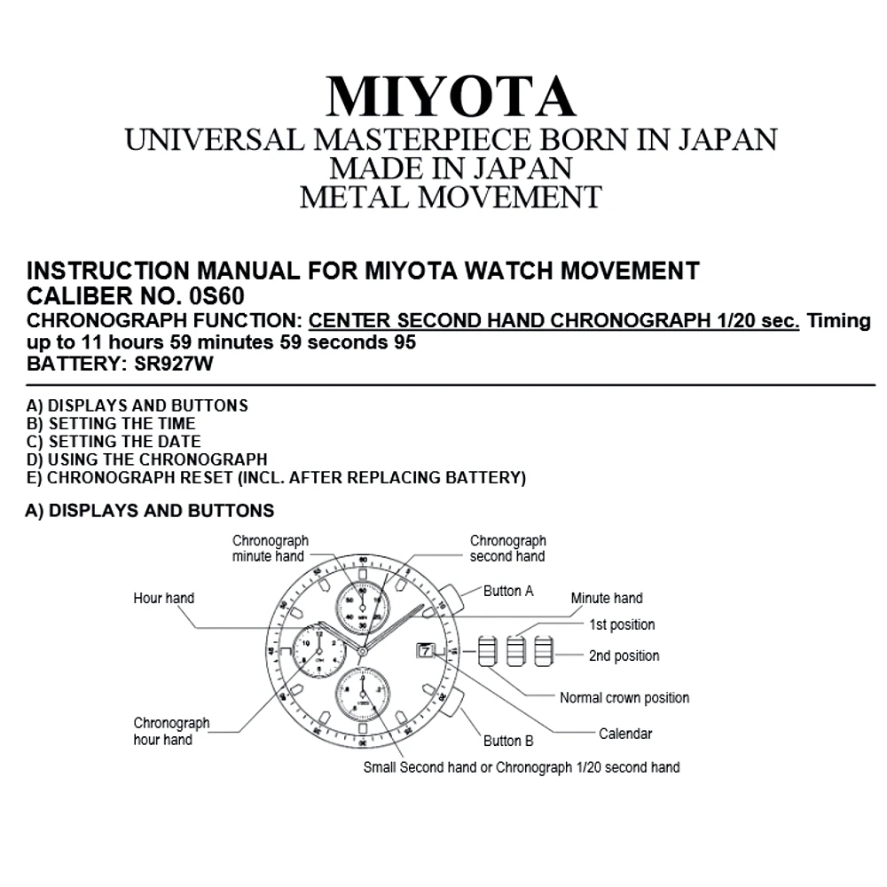 5 Piece /Pack 0S60 Miyota Quartz Watch Movement BATTERY OS60 calibre replace repairs
5 Piece /Pack 0S60 Miyota Quartz Watch Movement BATTERY OS60 calibre replace repairs