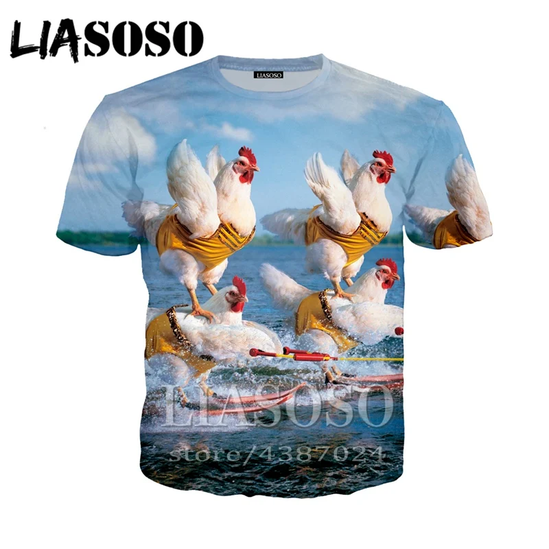 LIASOSO для мужчин и женщин 3d принт животных surf курица Slim fit Harajuku Повседневная зимняя