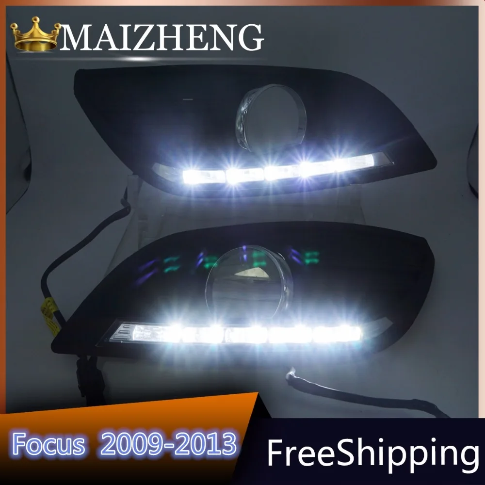 

Free Shipping 2 Pcs/set Waterproof LED Daytime Running Lights DRL For Ford Focus Sedan 2009 10 11 12 13Fog Lamp Modify daylights