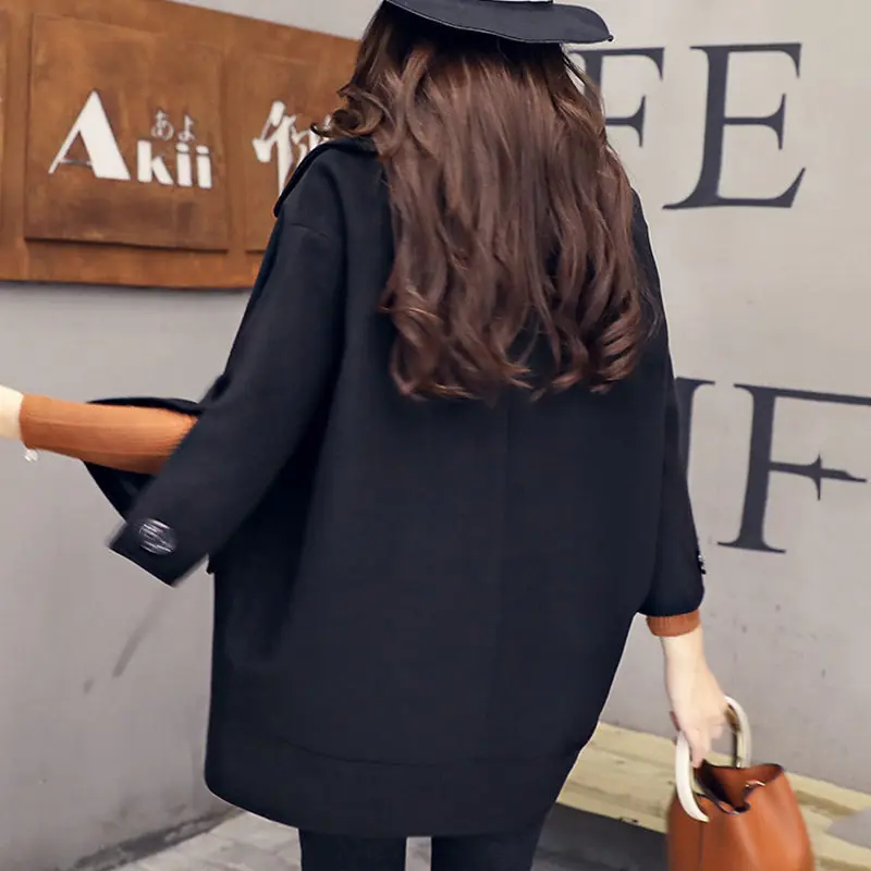 Short Woolen Coat Women Autumn Winter New Korean Loose Large Size Solid Color Double Breasted Seven Sleeves Blend Jacket LQ127
Short Woolen Coat Women Autumn Winter New Korean Loose Large Size Solid Color Double Breasted Seven Sleeves Blend Jacket LQ127