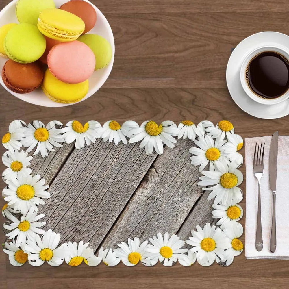 Else Gray Wood on White Yellow Flowers Floral 4 Pcs 3d Print Washable Micro Fabric Table Placemat Pad for Dining Room Kitchen
Else Gray Wood on White Yellow Flowers Floral 4 Pcs 3d Print Washable Micro Fabric Table Placemat Pad for Dining Room Kitchen