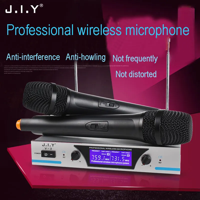 

Высококачественные беспроводные микрофоны JIY, профессиональный универсальный миксер, аудио радио с ручными микрофонами, подходит для кара...
