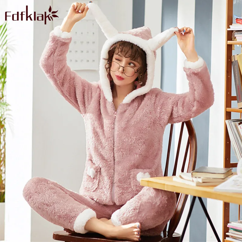 Fdfklak Cartoon cute flannel pajamas women winter pyjamas sets long thick pajama warm hooded sleepwear pijama home clothes
Fdfklak Cartoon cute flannel pajamas women winter pyjamas sets long thick pajama warm hooded sleepwear pijama home clothes
