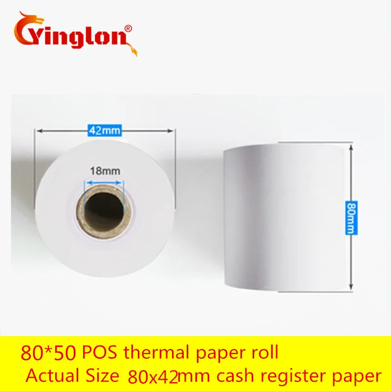 Thermosensitive paper cash register 2 Rolls/lot 80*50 & 80*60 EFTPOS machine 80x42 roll single layer paper for thermal printer
Thermosensitive paper cash register 2 Rolls/lot 80*50 & 80*60 EFTPOS machine 80x42 roll single layer paper for thermal printer