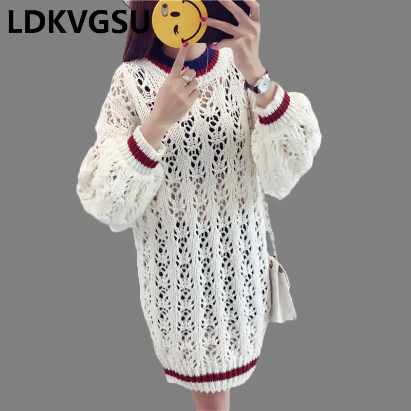 2018 New Spring Autumn Fashion Women Hollow Out Sexy Long Pullover Knitted Loose Plus Size Female Knit Sweater Dress Is662
2018 New Spring Autumn Fashion Women Hollow Out Sexy Long Pullover Knitted Loose Plus Size Female Knit Sweater Dress Is662