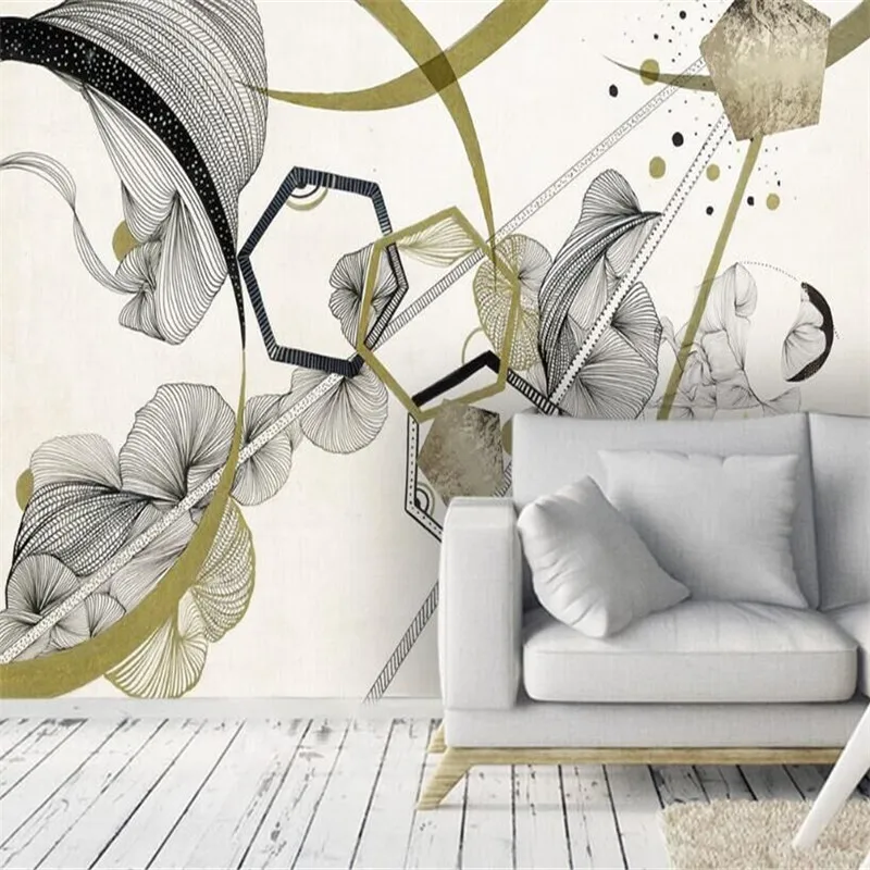 Nordic minimalist personality abstract geometric TV background wall Custom wallpaper mural
Nordic minimalist personality abstract geometric TV background wall Custom wallpaper mural