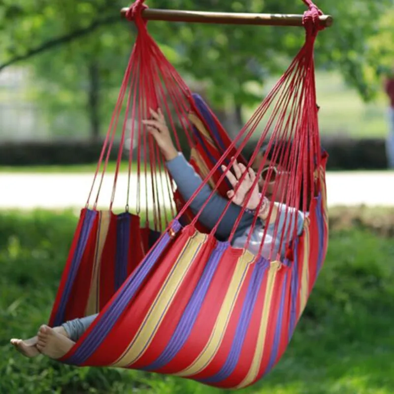 

Garden Swinging Hanging Chair Indoor Outdoor Furniture Hammocks Thick Canvas Dormitory Swing give 2 Pillows Hammock Camping