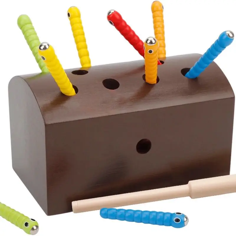 Kids Catching Worms Baby Educational Toys Wooden Magnetic Brain Games Pretend Play Fishing Game Toys For Hand-Eye Coordination
Kids Catching Worms Baby Educational Toys Wooden Magnetic Brain Games Pretend Play Fishing Game Toys For Hand-Eye Coordination