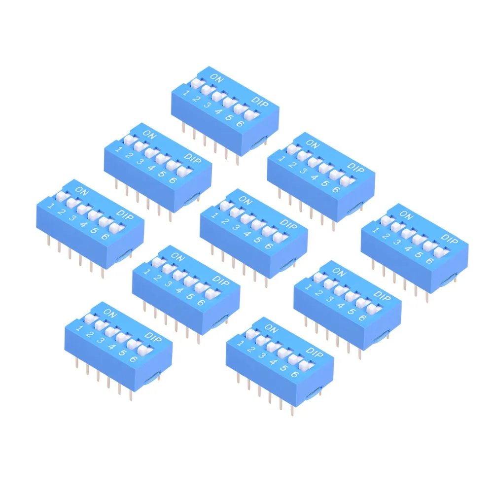 UXCELL 10Pcs DIP Switches Red or Blue Horizontal 1-6/7/8 Positions 2.54mm Pitch for Circuit Breadboards PCB Switch Supplies
UXCELL 10Pcs DIP Switches Red or Blue Horizontal 1-6/7/8 Positions 2.54mm Pitch for Circuit Breadboards PCB Switch Supplies