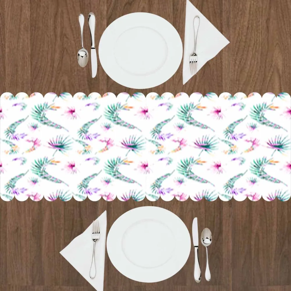 Else Green Tropical Leaves Purple Floral Flowers 3d Print Pattern Modern Table Runner for Kitchen Dining Room Tablecloth
Else Green Tropical Leaves Purple Floral Flowers 3d Print Pattern Modern Table Runner for Kitchen Dining Room Tablecloth