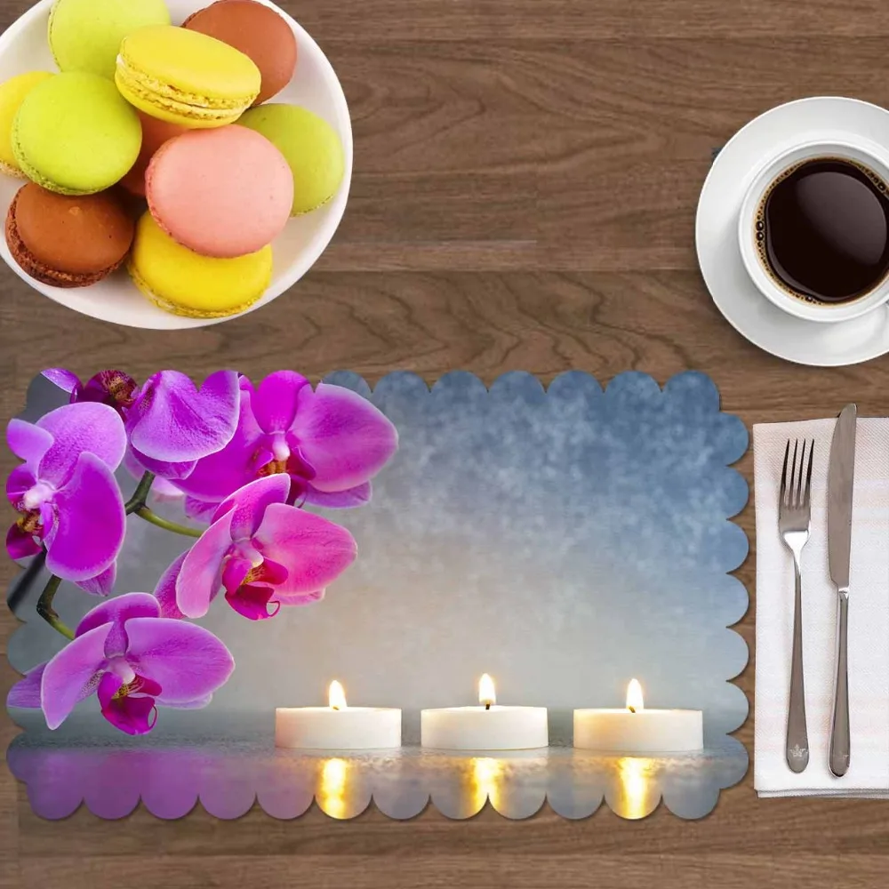 Else Purple Orchid Flowers White Candles Blue 4 Pcs 3d Print Washable Micro Fabric Table Placemat Pad for Dining Room Kitchen
Else Purple Orchid Flowers White Candles Blue 4 Pcs 3d Print Washable Micro Fabric Table Placemat Pad for Dining Room Kitchen