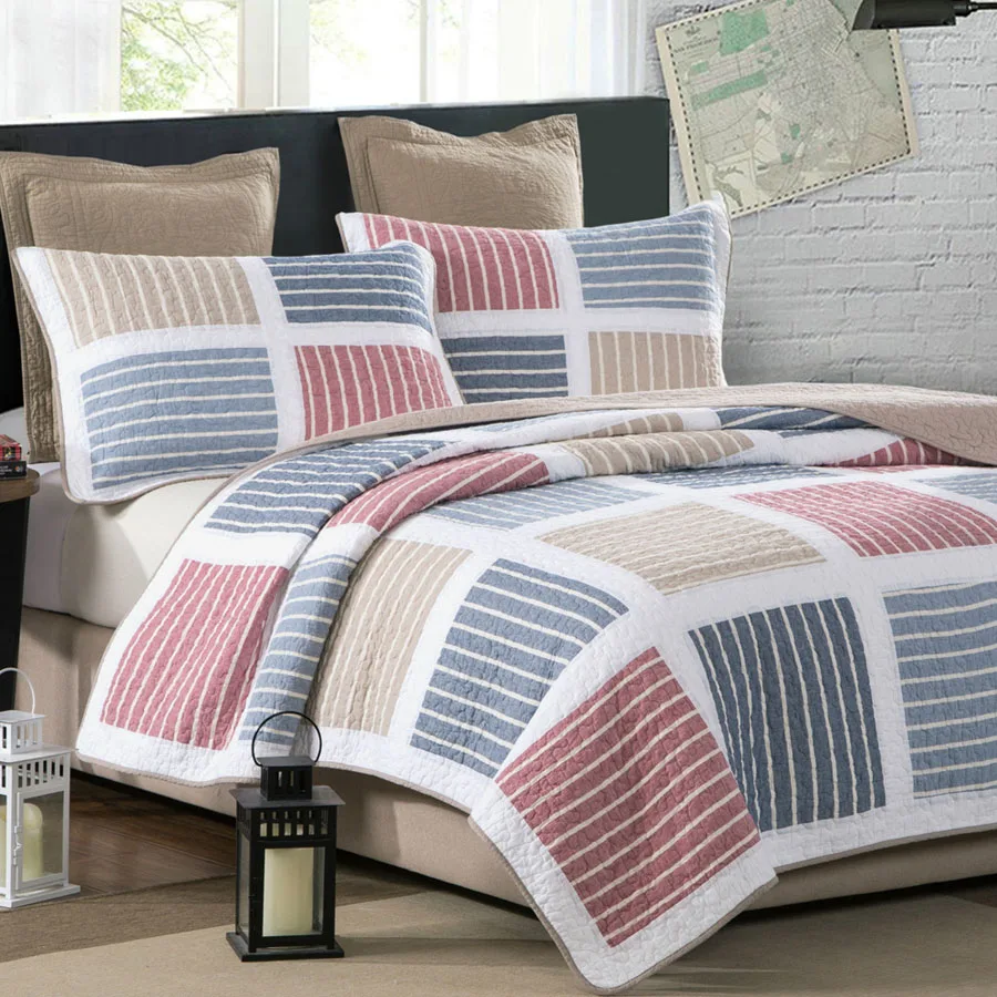 Cotton Bedspread on the Bed Patchwork Quilt Set 3PCS Coverlet Washed Cotton Bed Cover Shams King Queen Size Quilted Blanket
Cotton Bedspread on the Bed Patchwork Quilt Set 3PCS Coverlet Washed Cotton Bed Cover Shams King Queen Size Quilted Blanket