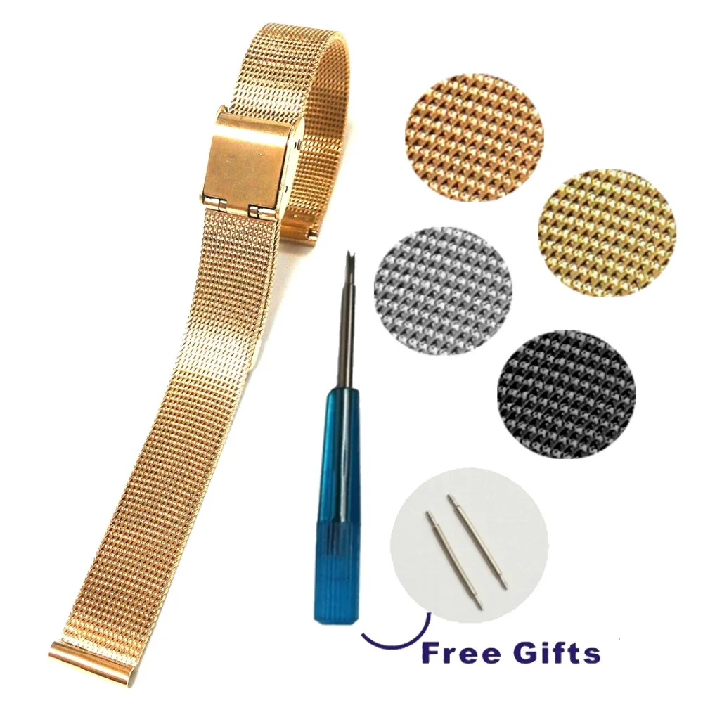 Stainless Steel Slim Mesh Ladies Bracelet Band Rose Gold ,Gold, Silver, Black 8mm 10mm 12mm 14mm 16mm 18mm 20mm 22mm 24mm
Stainless Steel Slim Mesh Ladies Bracelet Band Rose Gold ,Gold, Silver, Black 8mm 10mm 12mm 14mm 16mm 18mm 20mm 22mm 24mm