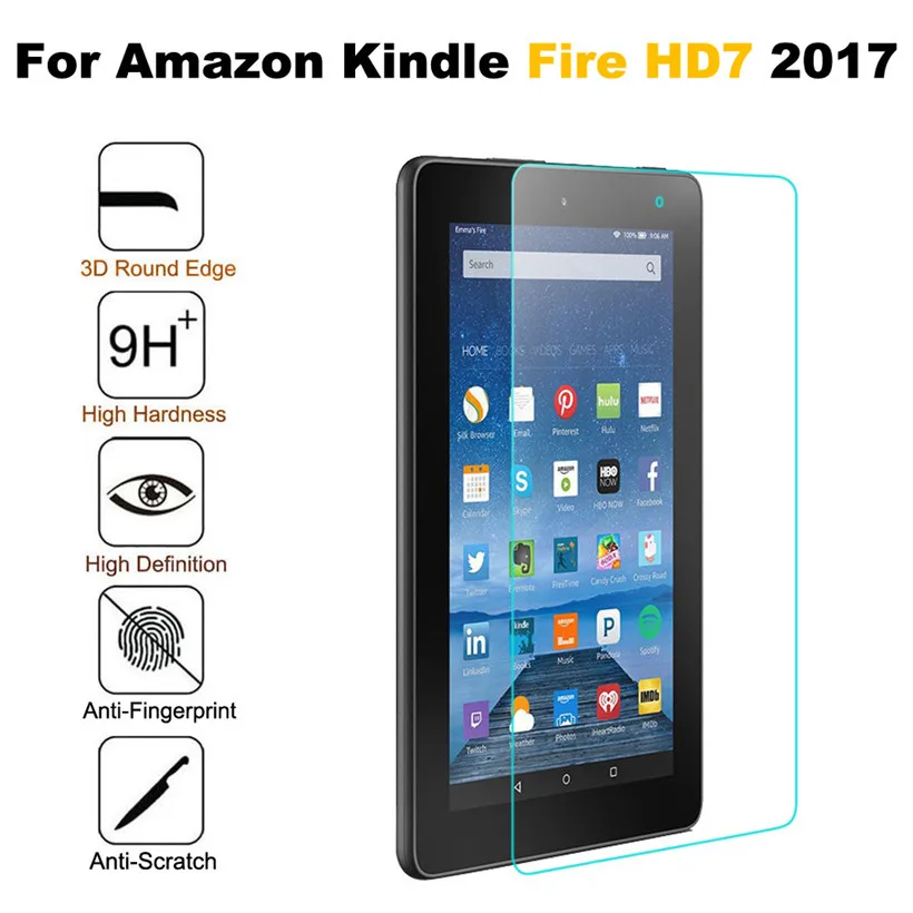 Закаленное стекло для Amazon Kindle Fire HD7 2017 Защитная пленка экрана прозрачная Прямая