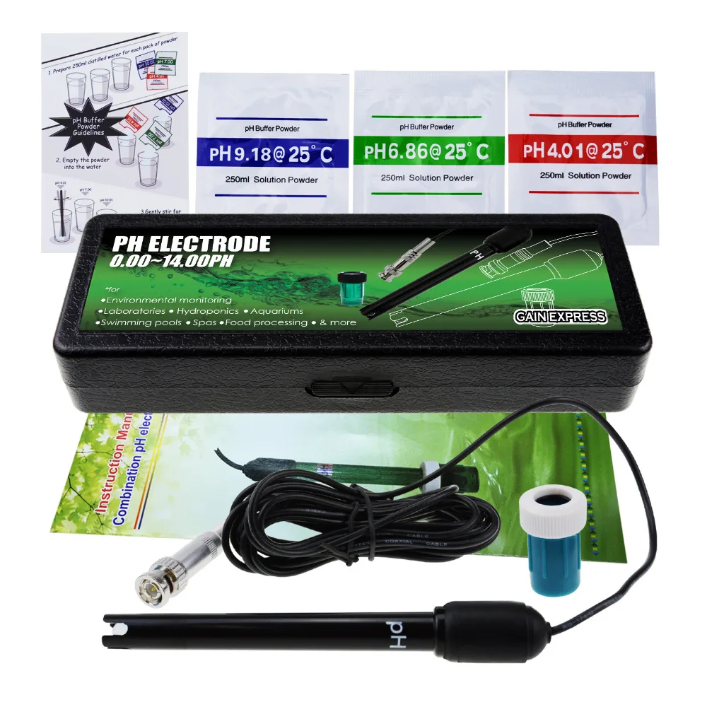 0 14 pH Electrode Probe BNC Connector 300cm Cable for PH Meter Monitor Controller Aquarium Hydroponics Plant Pool Spa|Измерители pH| |