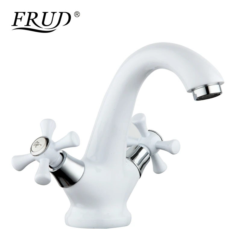 FRUD White Bathroon Tap Spray Paint Basin Faucet Dual Handle Vessel Sink Mixer Tap Hot and Cold Separation Switch musluk R10332
FRUD White Bathroon Tap Spray Paint Basin Faucet Dual Handle Vessel Sink Mixer Tap Hot and Cold Separation Switch musluk R10332