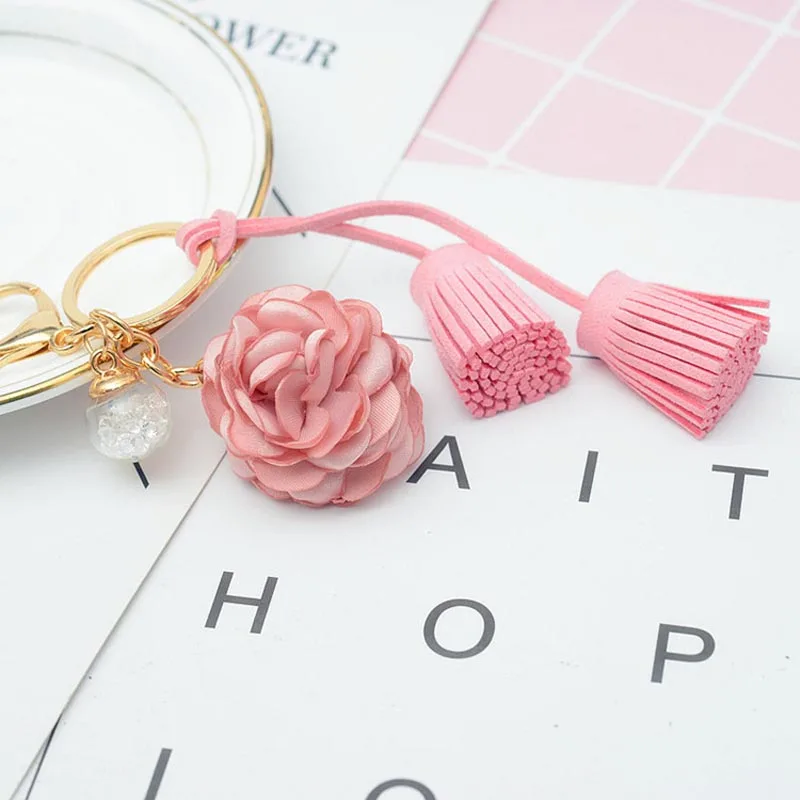 Cute Flower Keychain With Tassel Bag Pendant Bag Holder For Women Bag Flower Charm Key Chain Buckle Key Ring EH850
Cute Flower Keychain With Tassel Bag Pendant Bag Holder For Women Bag Flower Charm Key Chain Buckle Key Ring EH850