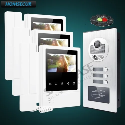 HOMSECUR 4.3" Hands-free Video Door Intercom System With RFID Outdoor Unit For 3 Families XM404+XC111-3
HOMSECUR 4.3" Hands-free Video Door Intercom System With RFID Outdoor Unit For 3 Families XM404+XC111-3