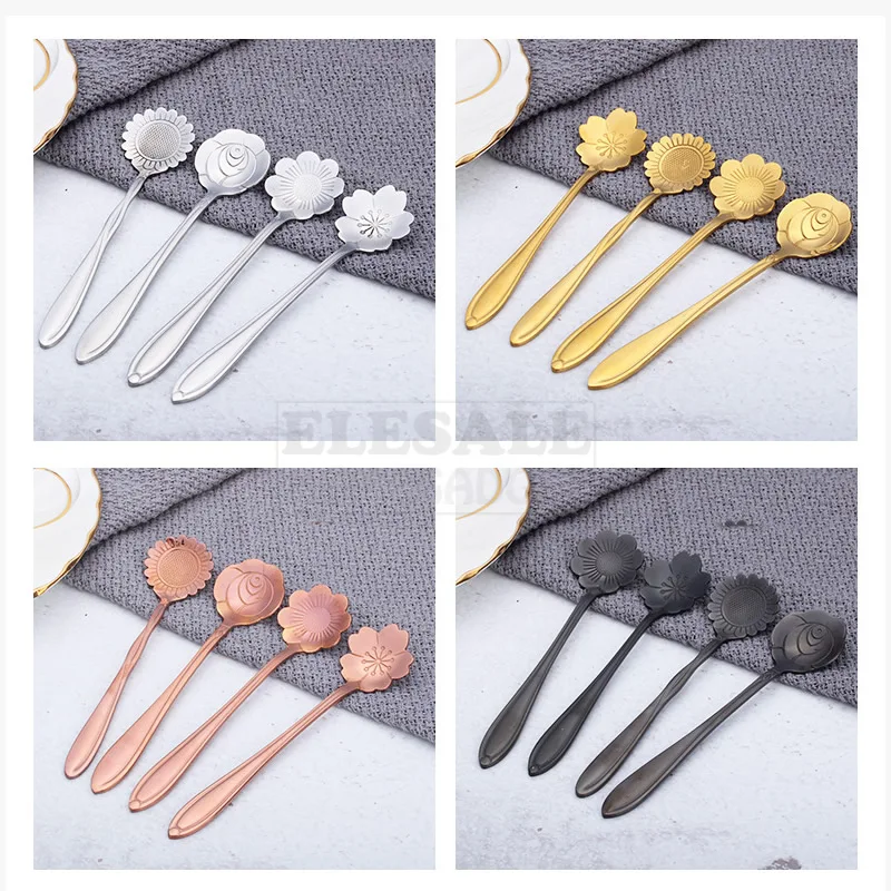 4pcs/1-Set Color Flower Style Coffee Tea Spoon Stainless Steel Dessert Spoon For Home Kitchen Bar Coffee Dessert Shop
4pcs/1-Set Color Flower Style Coffee Tea Spoon Stainless Steel Dessert Spoon For Home Kitchen Bar Coffee Dessert Shop