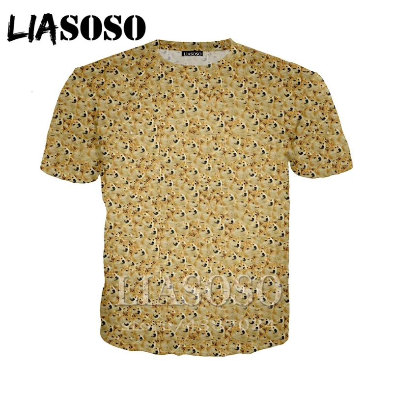 LIASOSO мужская женская 3d принт аниме Мужская футболка doge хип хоп топы животные