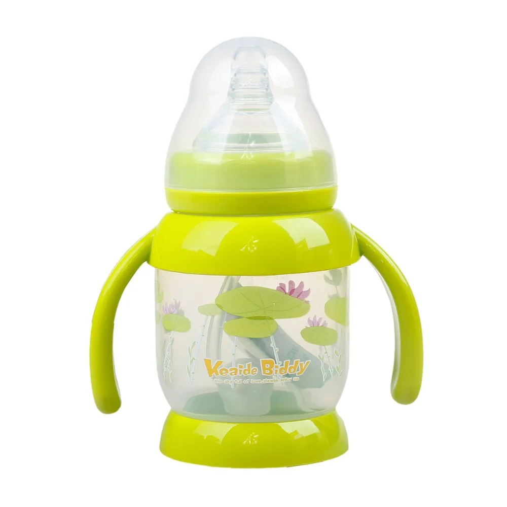 Children handle silicon nipple heat-resistant shatterproof glass 150ml Anti-slip learn drinking baby bottle on sale KD1090
Children handle silicon nipple heat-resistant shatterproof glass 150ml Anti-slip learn drinking baby bottle on sale KD1090