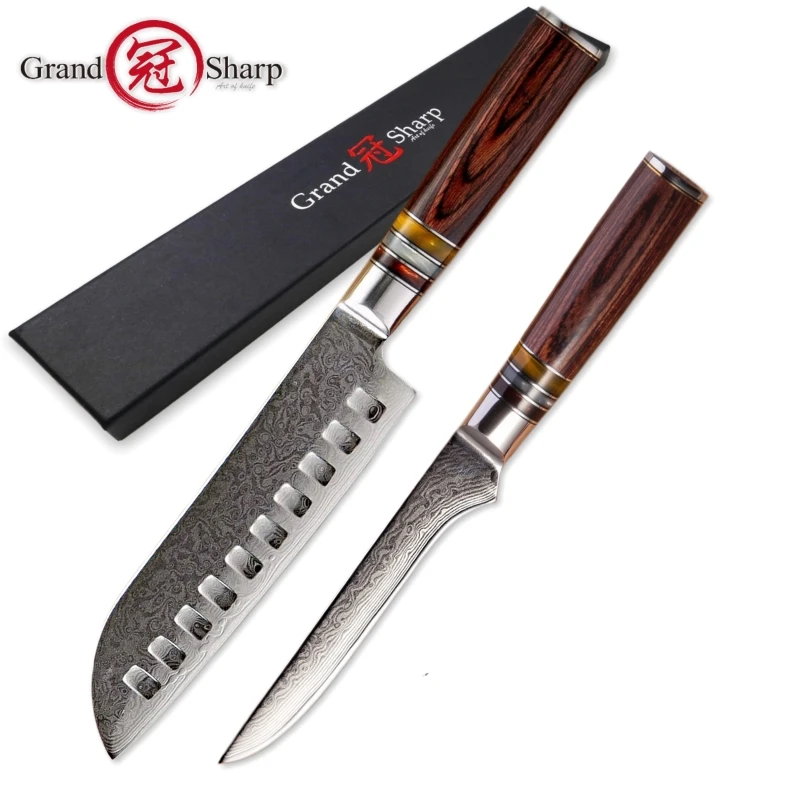 Professional Kitchen Knives 2 Pcs Damascus Knife Set Santoku Boning Chef's Knife vg10 Japanese Damascus Steel Slicing Tools NEW
Professional Kitchen Knives 2 Pcs Damascus Knife Set Santoku Boning Chef's Knife vg10 Japanese Damascus Steel Slicing Tools NEW