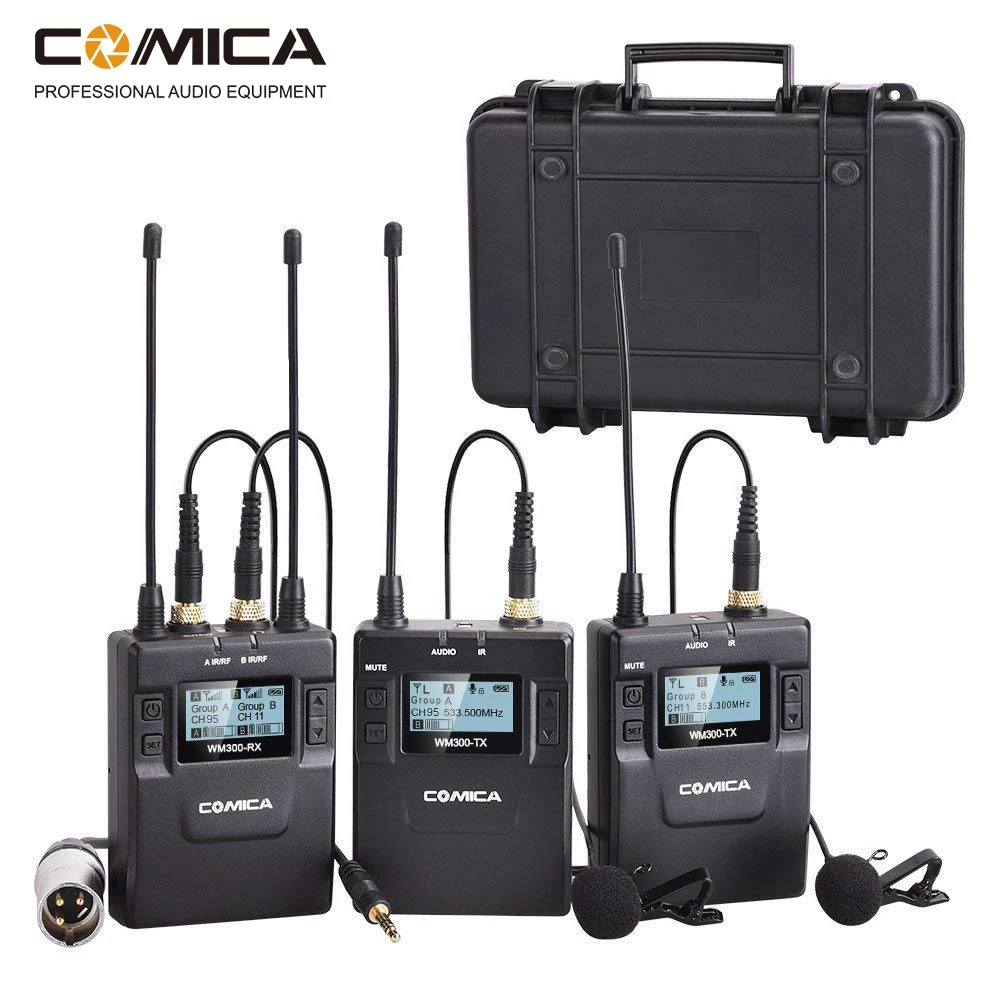 Comica 96-Channel UHF Rechargeable Wireless Lavalier Microphone System for Canon Nikon DSLR Camera,XLR Camcorders,Smartphones
Comica 96-Channel UHF Rechargeable Wireless Lavalier Microphone System for Canon Nikon DSLR Camera,XLR Camcorders,Smartphones