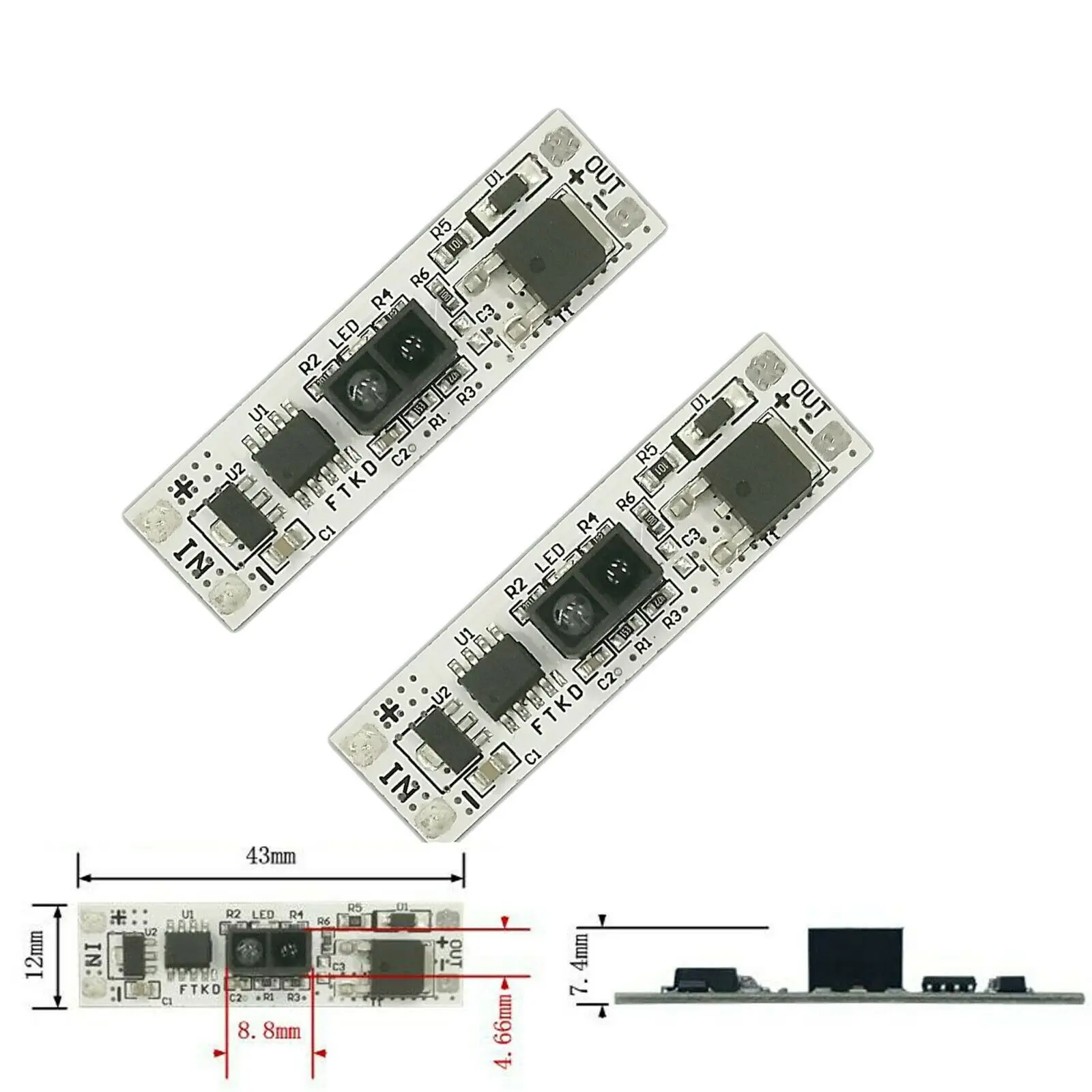2Pcs Rigid LED Strip Light Non-Touch Hand Scan Switch Wardrobe Short Distance Scan Sensor Sweep for Cabinet Kitchen Mirror
2Pcs Rigid LED Strip Light Non-Touch Hand Scan Switch Wardrobe Short Distance Scan Sensor Sweep for Cabinet Kitchen Mirror
