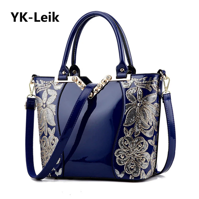 YK-Leik European and American large-capacity handbags high-quality patent leather embroidery flowers ladies shoulder bag
YK-Leik European and American large-capacity handbags high-quality patent leather embroidery flowers ladies shoulder bag