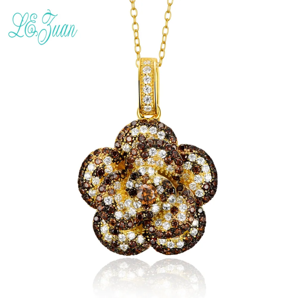 l&zuan Pendant For Necklace Women 925 Sterling Silver Fine Jewelry Baroque Style Vintage Flower Luxury Bijoux Pendentif | Украшения и